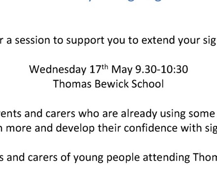 Carry on signing Flyer with reply slip thomas Bewick 17 may